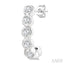 Bezel Set Petite Diamond Half Hoop Earrings