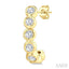 Bezel Set Petite Diamond Half Hoop Earrings
