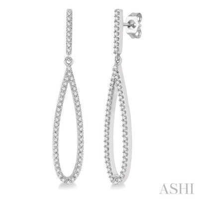 Pear Shape Diamond Fashion Long Earrings