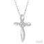 Cross 2 Stone Diamond Fashion Pendant