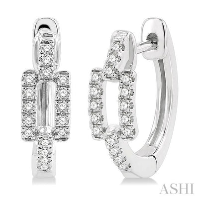 Paperclip Petite Diamond Huggie Fashion Earrings