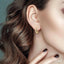 Paperclip Petite Diamond Huggie Fashion Earrings