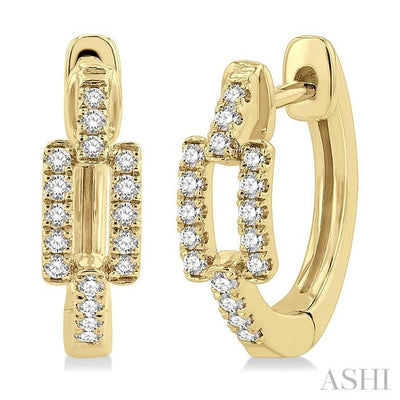 Paperclip Petite Diamond Huggie Fashion Earrings