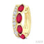 Marquise Shape Gemstone & Petite Diamond Fashion Hoop Earrings