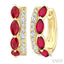 Marquise Shape Gemstone & Petite Diamond Fashion Hoop Earrings