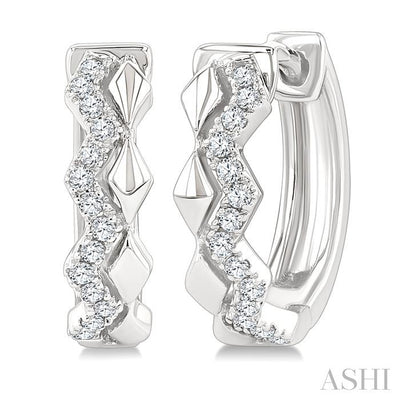 Geometric Petite Diamond Huggie Fashion Earrings