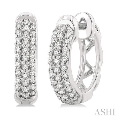 Pave-Set Petite Diamond Fashion Huggie Earrings