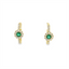 Emerald & Diamonds Huggie Hoop Earrings