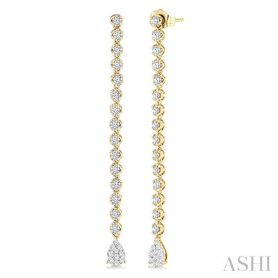 Pear Shape Lovebright Diamond Long Earrings