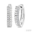 Petite Fluted Diamond Huggie Fashion Earrings