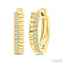 Petite Fluted Diamond Huggie Fashion Earrings