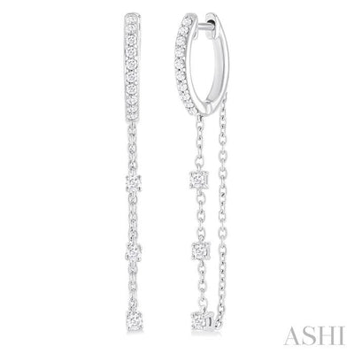 Diamond Hoop Chain Earrings