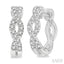 Swirl Petite Diamond Huggie Fashion Earrings