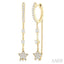 Star Diamond Hoop Chain Earrings