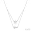 Star & Cross Layered Diamond Fashion Necklace