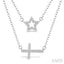 Star & Cross Layered Diamond Fashion Necklace