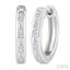 Channel Set Petite Diamond Huggie Fashion Earrings