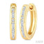 Channel Set Petite Diamond Huggie Fashion Earrings