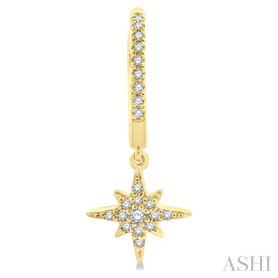 Star & Moon Petite Diamond Huggie Fashion Earrings