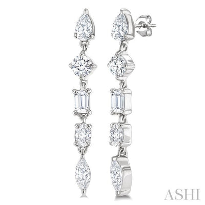 Mixed Shape Diamond Fashion Earrings