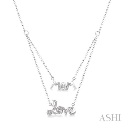 Mom & Love Layered Diamond Necklace