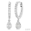 Pear Shape Fusion Petite Diamond Huggie Fashion Earrings