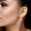 Oval Shape Fusion Petite Diamond Huggie Fashion Earrings