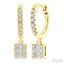 Square Shape Fusion Petite Diamond Huggie Fashion Earrings