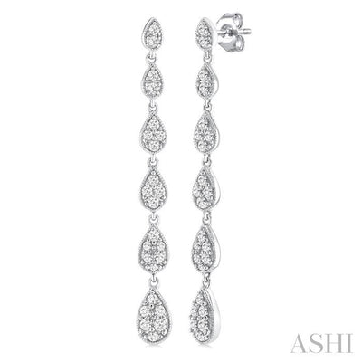 Pear Shape Diamond Long Earrings