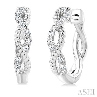 Twisted Petite Diamond Huggie Fashion Earrings