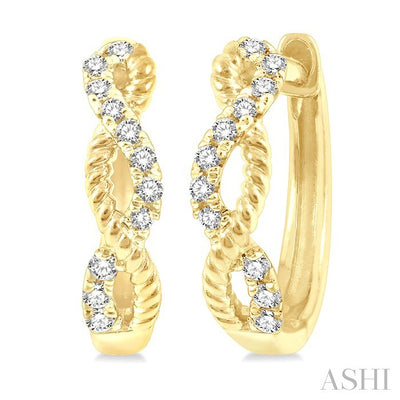 Twisted Petite Diamond Huggie Fashion Earrings