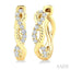 Twisted Petite Diamond Huggie Fashion Earrings
