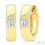 Emerald Shape Petite Prong Diamond Huggie Earrings