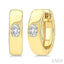 Oval Shape Petite Prong Diamond Huggie Earrings