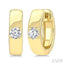 Round Shape Petite Prong Diamond Huggie Earrings