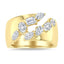 Wide Diamond Bypass Fashion Ring