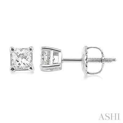 Princess Shape Diamond Stud Earrings
