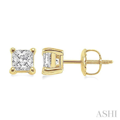Princess Shape Diamond Stud Earrings