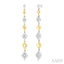 Puffed Diamond Shape Long Earrings