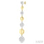 Puffed Round Shape Diamond Long Earrings