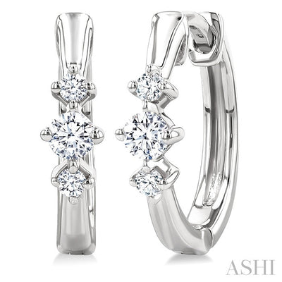 Past Present & Future Diamond Huggie Fashion Earrings