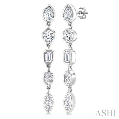 Mixed Shape Diamond Fashion Earrings