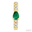 Pear Shape Gemstone & Petite Diamond Huggie Fashion Earrings