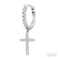 Cross Petite Diamond Huggie Fashion Earrings