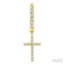 Cross Petite Diamond Huggie Fashion Earrings