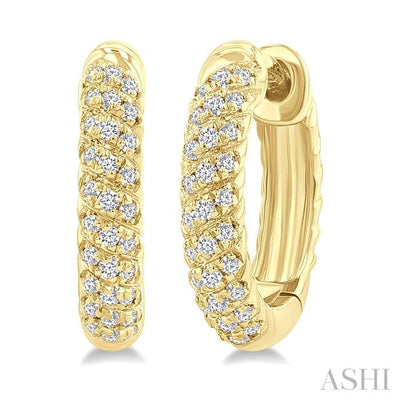 Twisted Petite Diamond Huggie Fashion Earrings