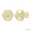 Hexagon Shape Diamond Fashion Earrings
