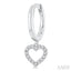 Heart Shape Petite Diamond Fashion Huggie Earrings