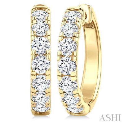 Round Shape Diamond Hoop Earrings