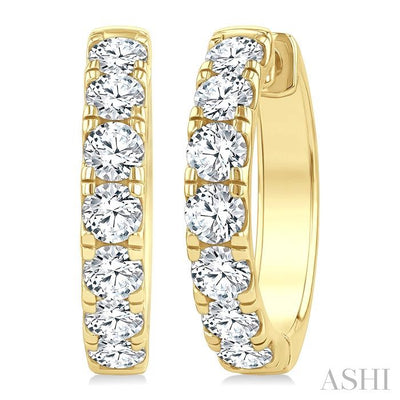 Round Shape Diamond Hoop Earrings